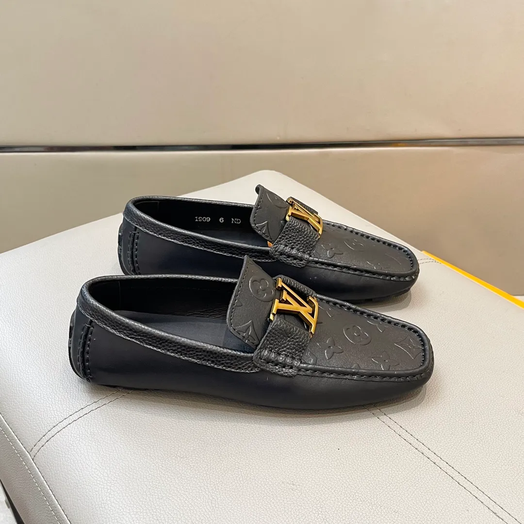 Factory price: 460💰LV men's beanie shoes 2025 official website synchronization <market top version> cowhide pressed grid ➕ black cow lining original packaging. Size 38-45